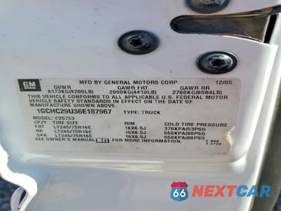 Zdjęcie 12 z 12 samochodu: 2006 CHEV SILVERADO VIN:1GCHC29U36E187967 - miniatura