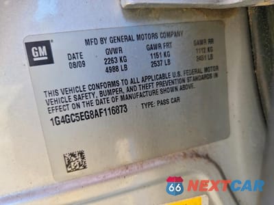Zdjęcie 12 z 13 samochodu: 2010 BUICK LACROSSE CXL VIN:1G4GC5EG8AF116873 - miniatura