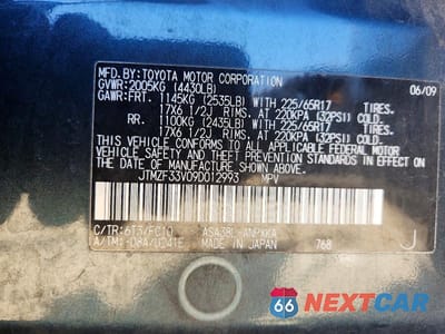 Zdjęcie 13 z 13 samochodu: 2009 TOYOTA RAV4 VIN:JTMZF33V09D012993 - miniatura
