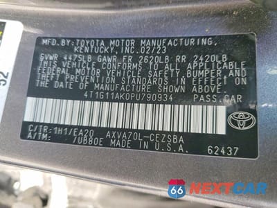 Zdjęcie 13 z 13 samochodu: 2023 TOYOTA CAMRY SE VIN:4T1G11AK0PU790934 - miniatura