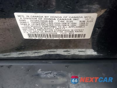 Zdjęcie 12 z 13 samochodu: 2013 ACURA ZDX VIN:2HNYB1H66DH500008 - miniatura