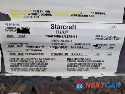 Zdjęcie 10 z 10 samochodu: 2018 STARCRAFT AUTUMN RIDGE CAMPER VIN:1SABS0BN9J2ZF5483 - miniatura