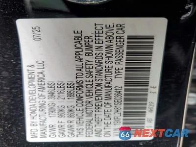 Zdjęcie 12 z 12 samochodu: 2025 HONDA CIVIC SPORT VIN:19XFL2H81SE036412 - miniatura