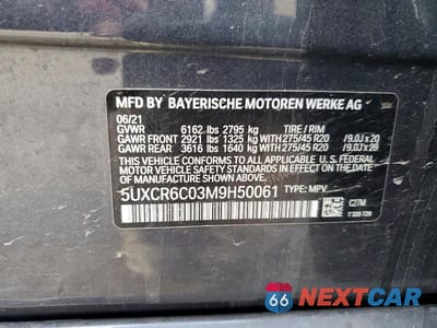 Zdjęcie 14 z 14 samochodu: 2021 BMW X5 XDRIVE40I VIN:5UXCR6C03M9H50061 - miniatura