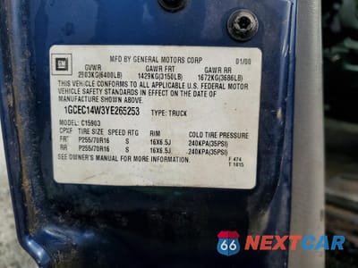 Zdjęcie 13 z 13 samochodu: 2000 CHEVROLET SILVERADO C1500 VIN:1GCEC14W3YE265253 - miniatura