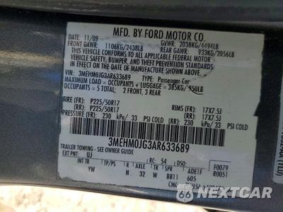 Zdjęcie 12 z 12 samochodu: 2010 MERCURY MILAN MERC PREMIER VIN:3MEHM0JG3AR633689 - miniatura