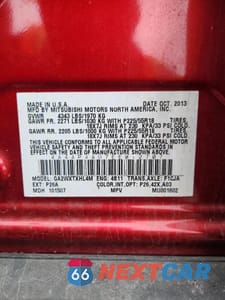 Zdjęcie 14 z 15 samochodu: 2014 MITSUBISHI OUTLANDER SPORT SE VIN:4A4AP4AU7EE012707 - miniatura