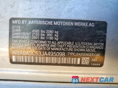 Zdjęcie 12 z 12 samochodu: 2018 BMW 320 XI VIN:WBA8A3C53JA495098 - miniatura