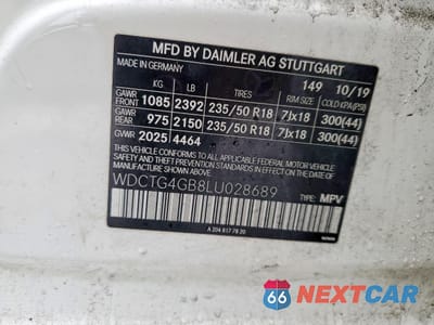 Zdjęcie 13 z 13 samochodu: 2020 MERCEDES-BENZ GLA 250 4MATIC VIN:WDCTG4GB8LU028689 - miniatura