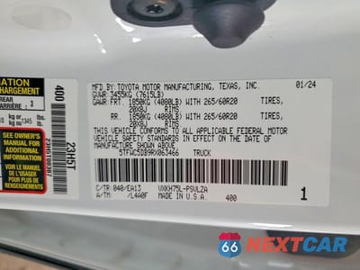 Zdjęcie 12 z 12 samochodu: 2024 TOYOTA TUNDRA LIMITED HV VIN:5TFWC5DB9RX063466 - miniatura