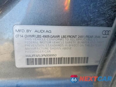 Zdjęcie 13 z 13 samochodu: 2015 AUDI A4 PREMIUM PLUS VIN:WAUFFAFL0FN008950 - miniatura