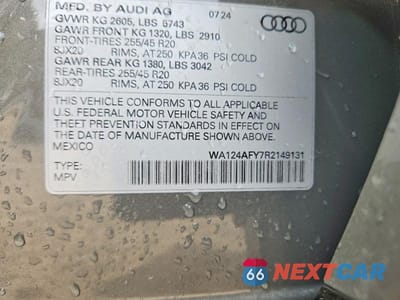 Zdjęcie 13 z 13 samochodu: 2024 AUDI SQ5 SPORTBACK PREMIUM PLUS VIN:WA124AFY7R2149131 - miniatura