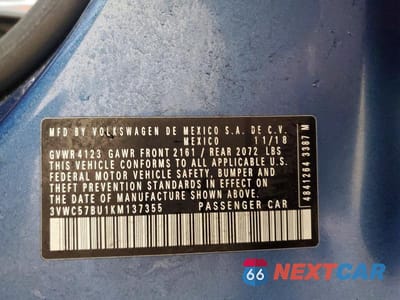 Zdjęcie 12 z 12 samochodu: 2019 VOLKSWAGEN JETTA S VIN:3VWC57BU1KM137355 - miniatura
