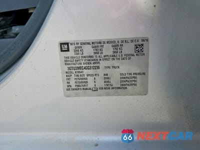 Zdjęcie 12 z 12 samochodu: 2016 GMC SIERRA K1500 SLE VIN:3GTU2MEC4GG312236 - miniatura