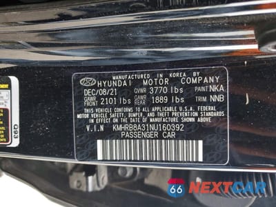 Zdjęcie 13 z 13 samochodu: 2022 HYUNDAI VENUE SE VIN:KMHRB8A31NU160392 - miniatura