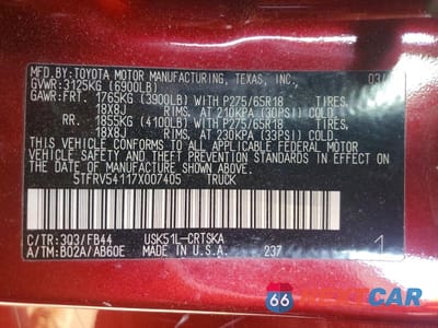 Zdjęcie 12 z 12 samochodu: 2007 TOYOTA TUNDRA SR5 VIN:5TFRV54117X007405 - miniatura