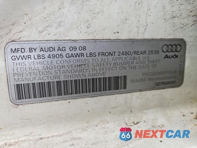 Zdjęcie 12 z 12 samochodu: 2009 AUDI A4 PREMIUM PLUS VIN:WAUSF78K09N024043 - miniatura