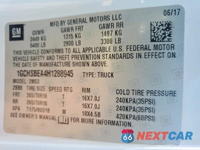 Zdjęcie 12 z 12 samochodu: 2017 CHEV COLORADO VIN:1GCHSBEA4H1288945 - miniatura