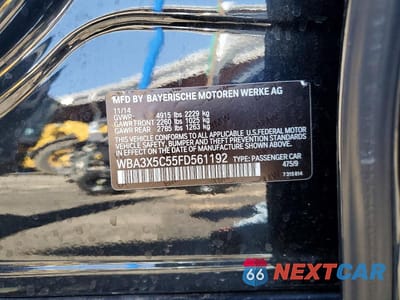 Zdjęcie 13 z 13 samochodu: 2015 BMW 328 XIGT VIN:WBA3X5C55FD561192 - miniatura