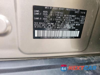 Zdjęcie 13 z 13 samochodu: 2016 SUBARU OUTBACK 2.5I PREMIUM VIN:4S4BSAFC3G3252694 - miniatura