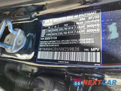 Zdjęcie 13 z 13 samochodu: 2022 MERCEDES-BENZ GLB 250 VIN:W1N4M4GB6NW259836 - miniatura