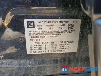 Zdjęcie 12 z 12 samochodu: 2015 BUICK ENCORE CONVENIENCE VIN:KL4CJFSB0FB048696 - miniatura