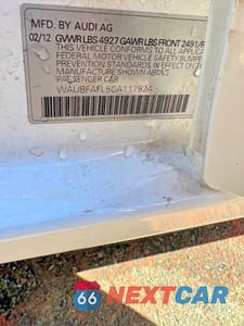 Zdjęcie 10 z 10 samochodu: 2012 AUDI A4 PREMIUM VIN:WAUBFAFL5CA117924 - miniatura