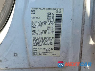 Zdjęcie 13 z 13 samochodu: 2015 NISSAN NV 2500 HD SV VIN:1N6BF0LX7FN805437 - miniatura
