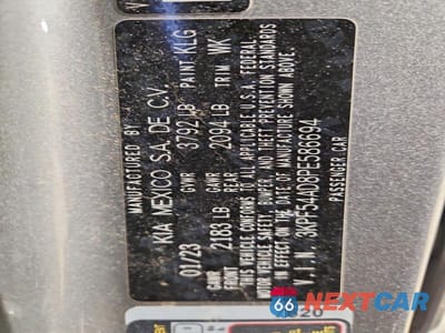 Zdjęcie 12 z 12 samochodu: 2023 KIA FORTE GT-LINE VIN:3KPF54AD8PE586694 - miniatura