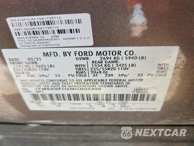 Zdjęcie 13 z 13 samochodu: 2021 FORD EXPLORER LIMITED VIN:1FMSK8FH2MGB05498 - miniatura