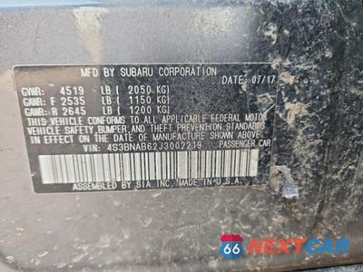 Zdjęcie 12 z 12 samochodu: 2018 SUBARU LEGACY 2.5I VIN:4S3BNAB62J3002219 - miniatura