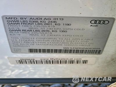 Zdjęcie 13 z 13 samochodu: 2013 AUDI Q5 VIN:WA1LFAFP0DA053569 - miniatura