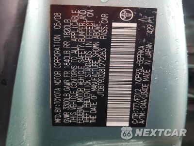 Zdjęcie 12 z 12 samochodu: 2008 TOYOTA YARIS BASE VIN:JTDBT903281272263 - miniatura