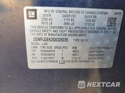 Zdjęcie 12 z 13 samochodu: 2016 CHEVROLET EQUINOX LTZ VIN:2GNFLGEK2G6328226 - miniatura