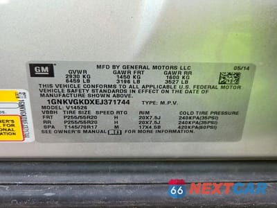 Zdjęcie 13 z 13 samochodu: 2014 CHEVROLET TRAVERSE LT VIN:1GNKVGKDXEJ371744 - miniatura