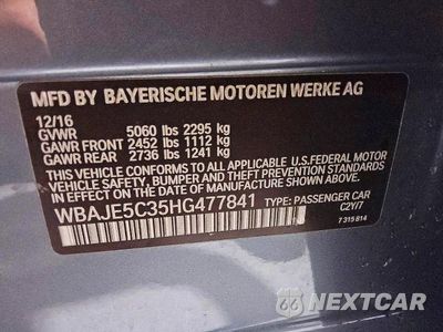 Zdjęcie 12 z 12 samochodu: 2017 BMW 540 I VIN:WBAJE5C35HG477841 - miniatura