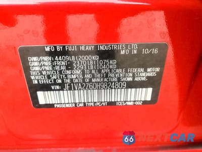 Zdjęcie 12 z 12 samochodu: 2017 SUBARU WRX STI LIMITED VIN:JF1VA2Z60H9824809 - miniatura