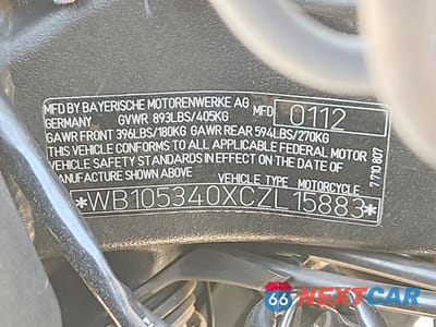 Zdjęcie 8 z 8 samochodu: 2012 BMW S 1000 RR VIN:WB105340XCZL15883 - miniatura