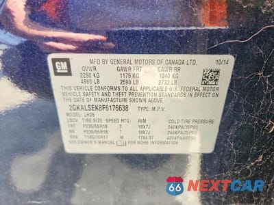 Zdjęcie 13 z 13 samochodu: 2015 GMC TERRAIN SLT VIN:2GKALSEK8F6176638 - miniatura