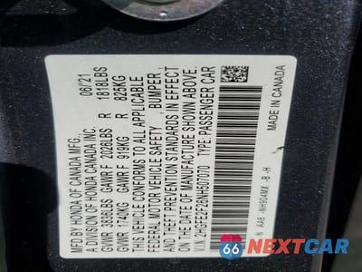 Zdjęcie 12 z 12 samochodu: 2022 HONDA CIVIC LX VIN:2HGFE2F26NH507070 - miniatura