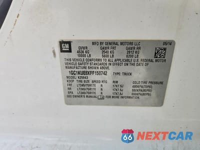 Zdjęcie 12 z 12 samochodu: 2015 CHEVROLET SILVERADO K2500 HEAVY DUTY VIN:1GC1KUE8XFF150742 - miniatura