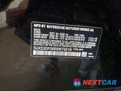 Zdjęcie 14 z 14 samochodu: 2024 BMW X3 XDRIVE30I VIN:5UX53DP06R9W79516 - miniatura