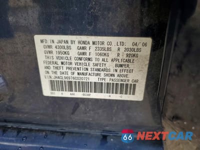 Zdjęcie 12 z 12 samochodu: 2006 ACURA TSX SE VIN:JH4CL96976C020721 - miniatura