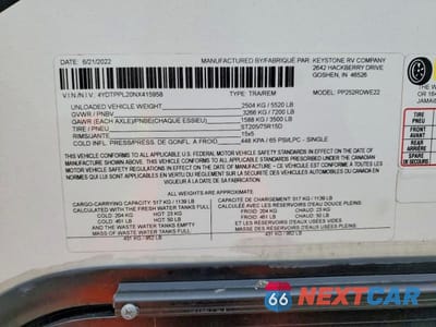Zdjęcie 10 z 10 samochodu: 2022 KEYSTONE PASSPORT CAMPER VIN:4YDTPPL20NX415958 - miniatura