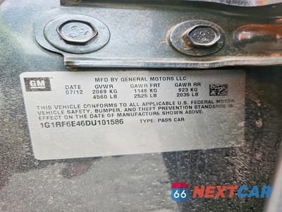 Zdjęcie 12 z 12 samochodu: 2013 CHEVROLET VOLT VIN:1G1RF6E46DU101586 - miniatura