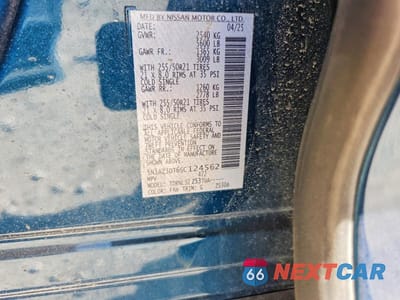 Zdjęcie 12 z 12 samochodu: 2025 NISSAN MURANO PLATINUM VIN:5N1AZ3DT6SC124562 - miniatura