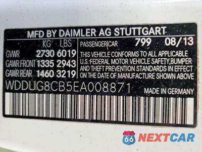 Zdjęcie 12 z 12 samochodu: 2014 MERCEDES-BENZ S 550 VIN:WDDUG8CB5EA008871 - miniatura