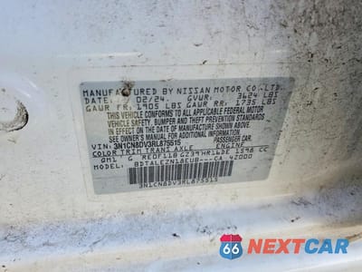 Zdjęcie 12 z 12 samochodu: 2024 NISSAN VERSA S VIN:3N1CN8DV3RL875515 - miniatura