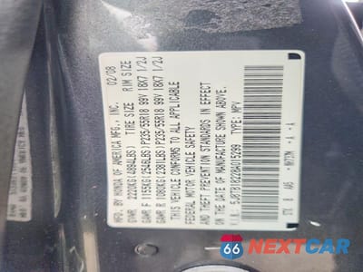 Zdjęcie 13 z 13 samochodu: 2008 ACURA RDX VIN:5J8TB18228A015299 - miniatura