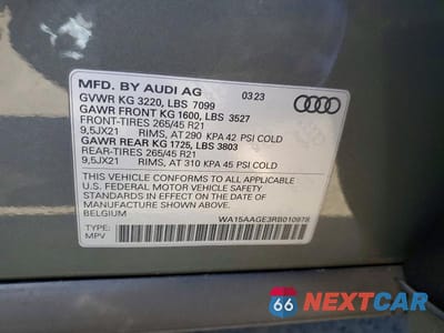 Zdjęcie 13 z 13 samochodu: 2024 AUDI Q8 E-TRON PREMIUM PLUS VIN:WA15AAGE3RB010978 - miniatura